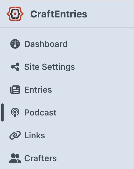 Screenshot of Craftentries' custom entry index pages.