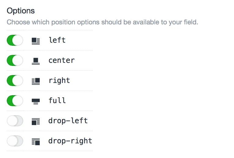 Position field