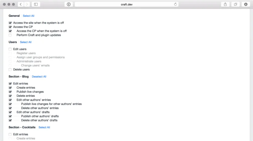 Permissions Screenshot