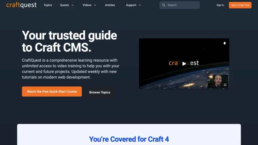 CraftQuest Homepage 2022