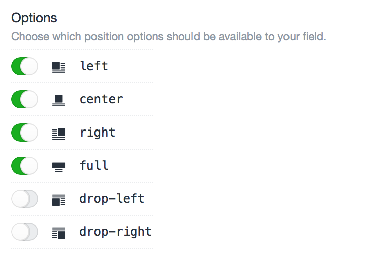 Position field