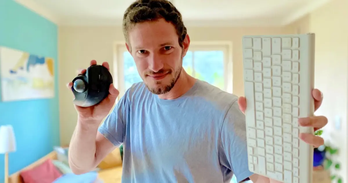 Photo from Ben Croker holding a mouse and keyboard.