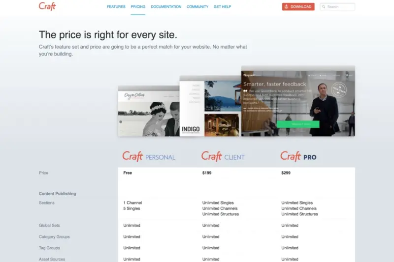 Craft CMS 2.0 Preismodell - Teaser